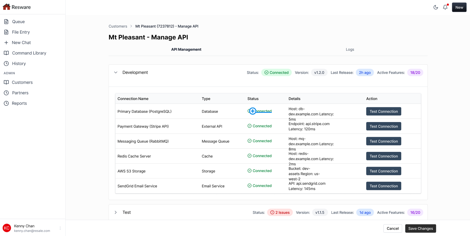 Admin Tool — API management