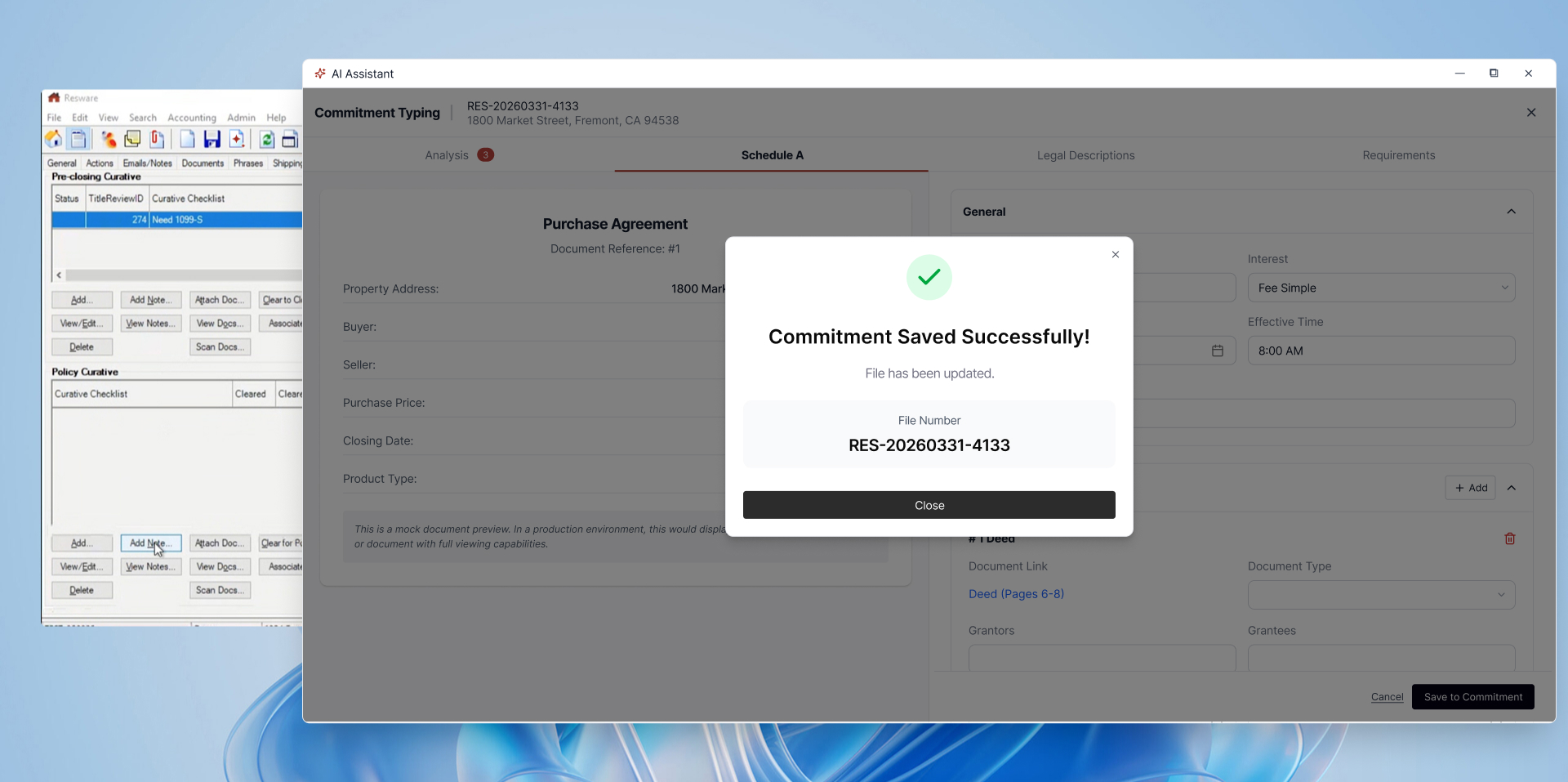 AI Assistant: commitment saved successfully